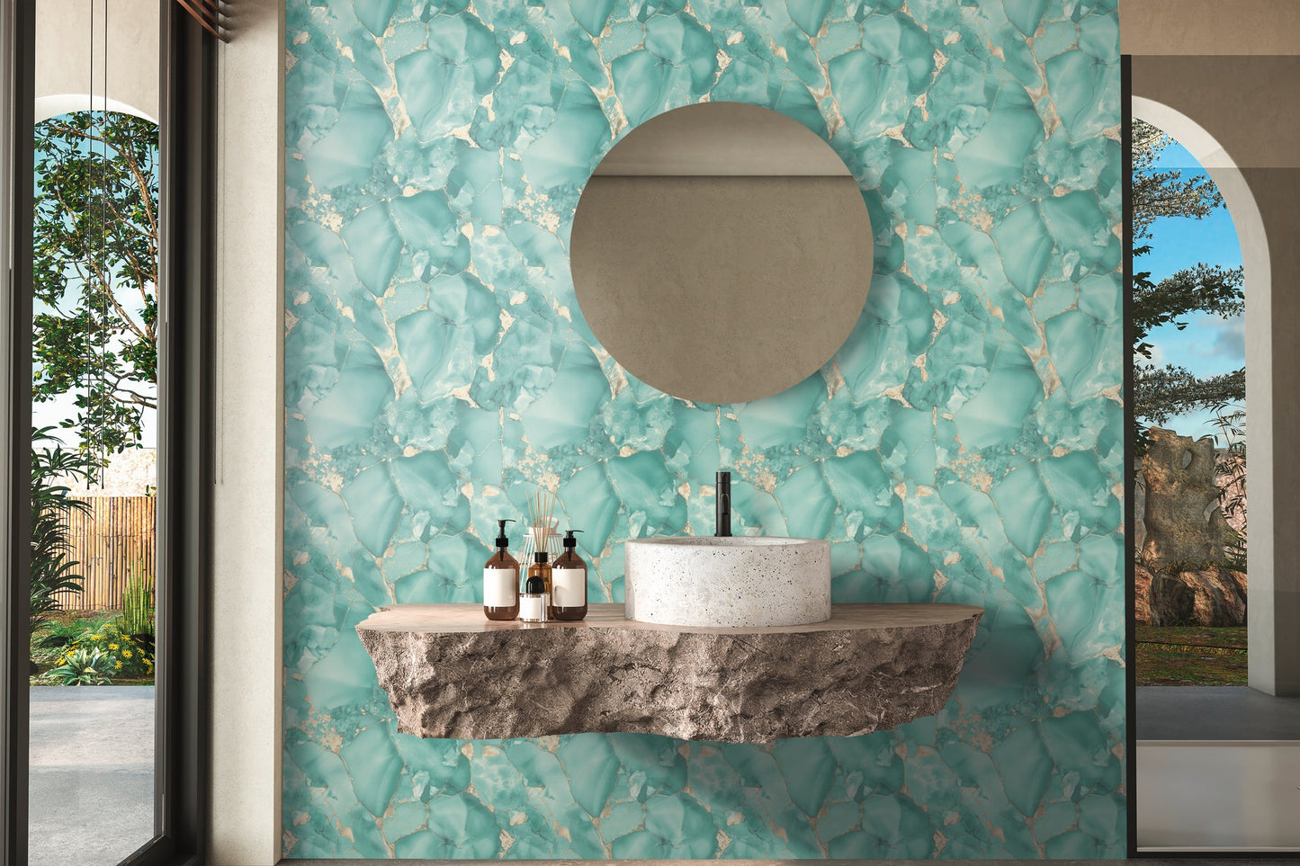 TP Malachit Vinyl-Vliestapete 10,05 m x 1,06 m