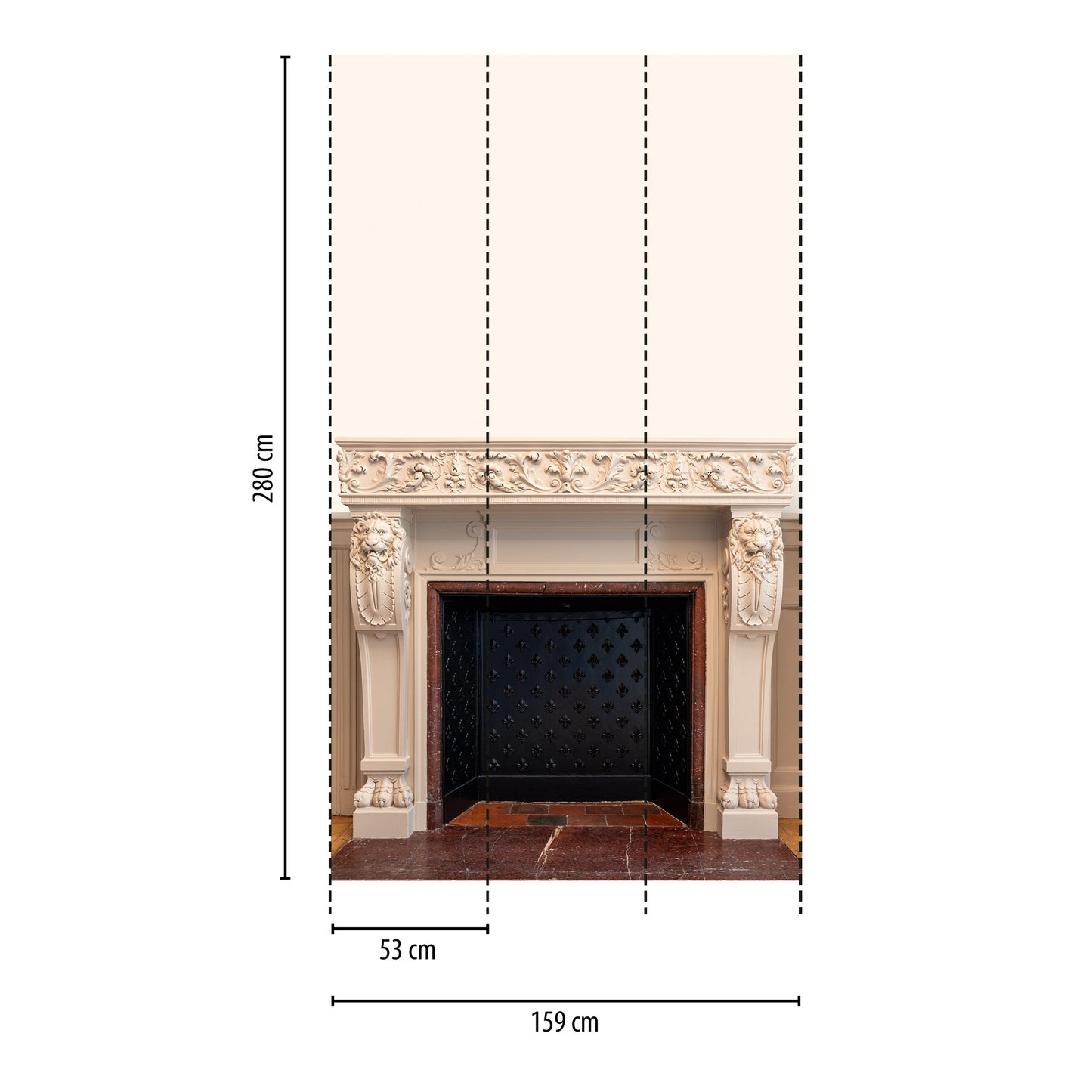 Fototapete Kamin - 1,59 m x 2,80 m