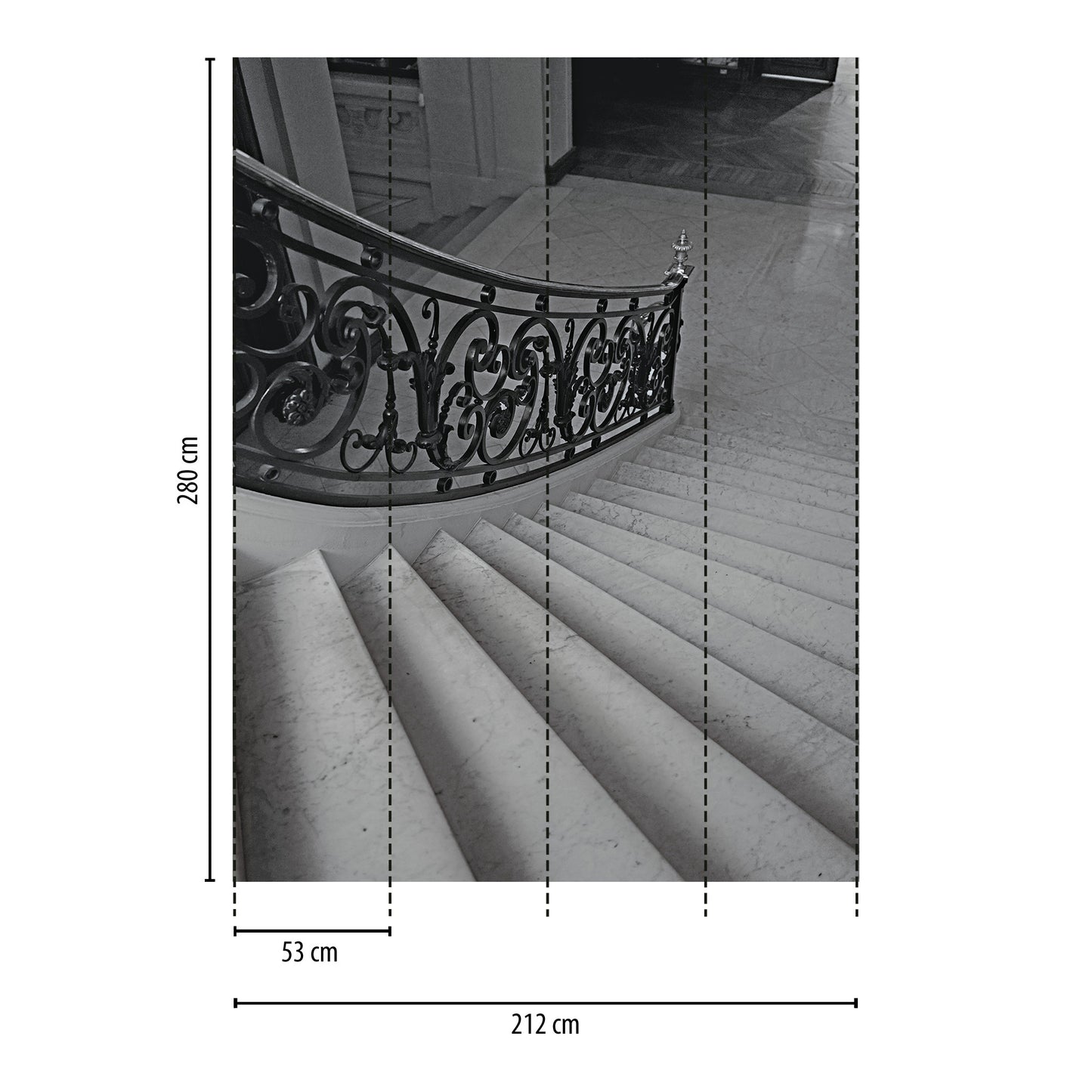 Fototapete Marmortreppe - 2,12 m x 2,80 m