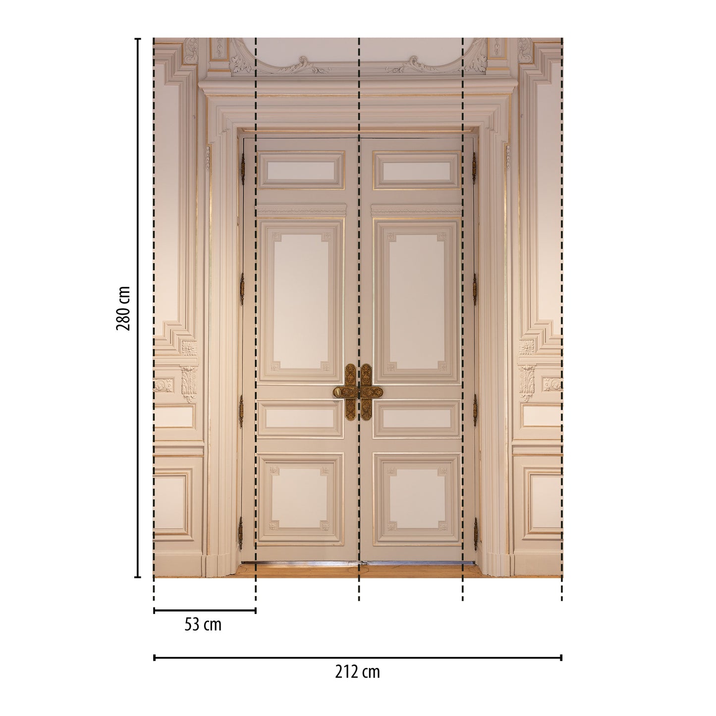Fototapete Doppeltür - 2,12 m x 2,80 m