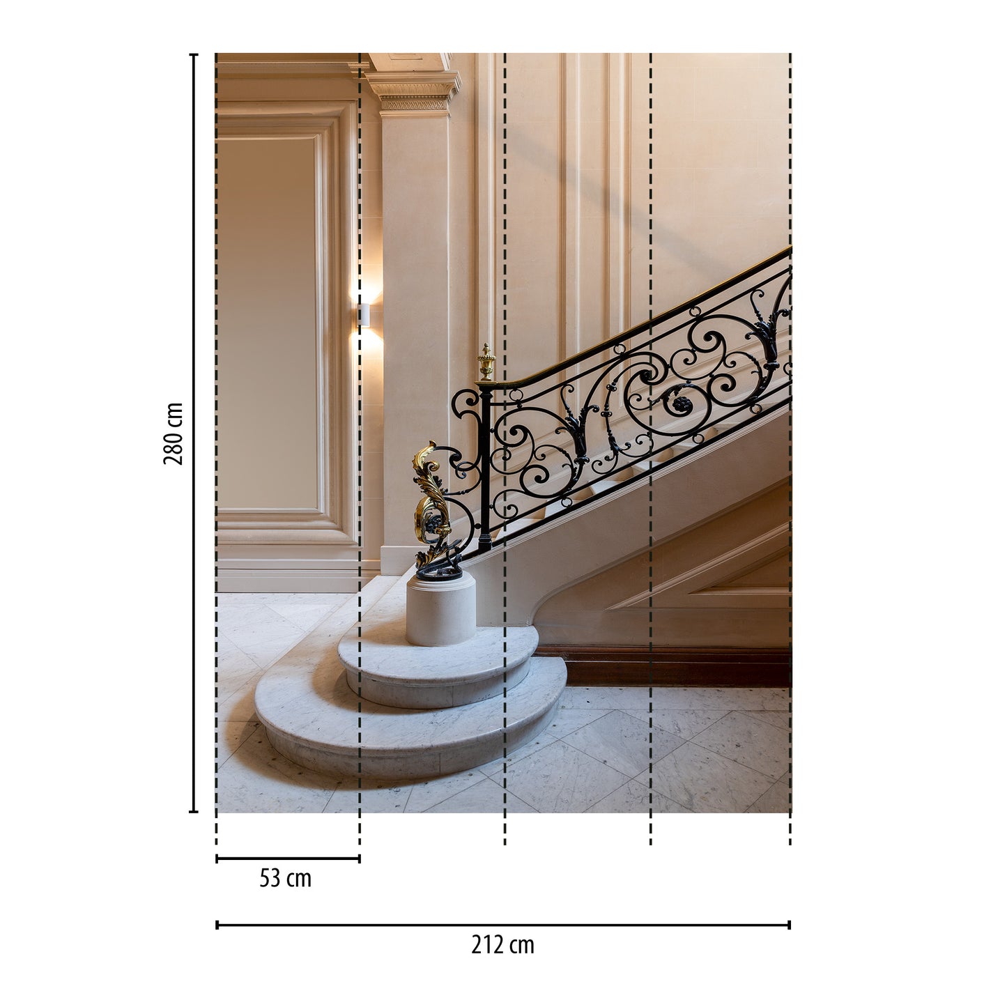 Fototapete Innentreppe - 2,12 m x 2,80 m