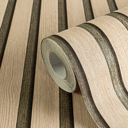 Mustertapete Holzlamellen Eiche - 10,05 m x 0,53 m