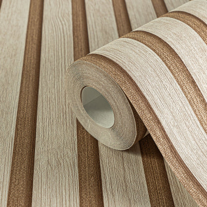 Mustertapete Holzlamellen Hellbraun - 10,05 m x 0,53 m
