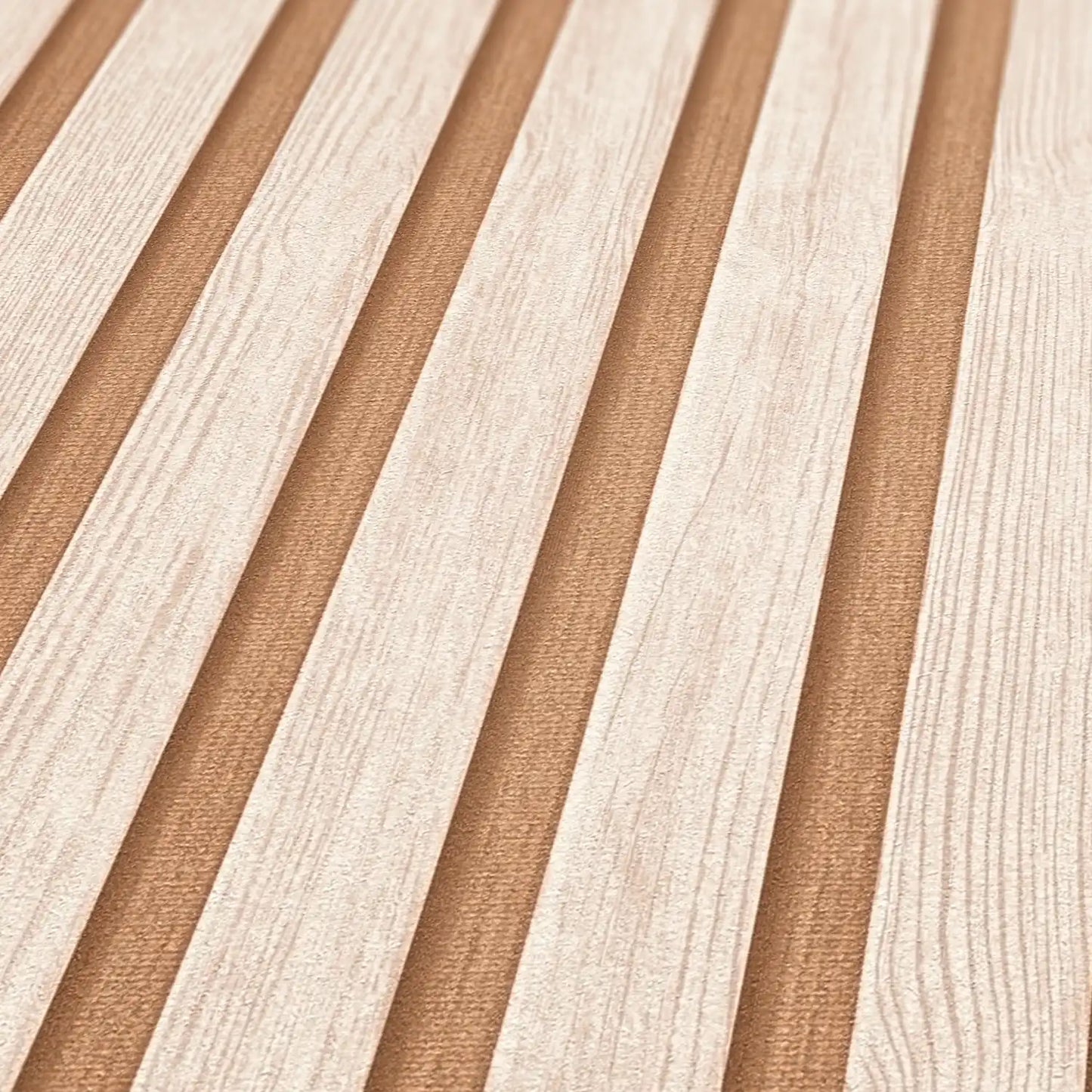 Mustertapete Holzlamellen Hellbraun - 10,05 m x 0,53 m