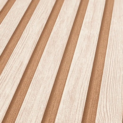 Mustertapete Holzlamellen Hellbraun - 10,05 m x 0,53 m