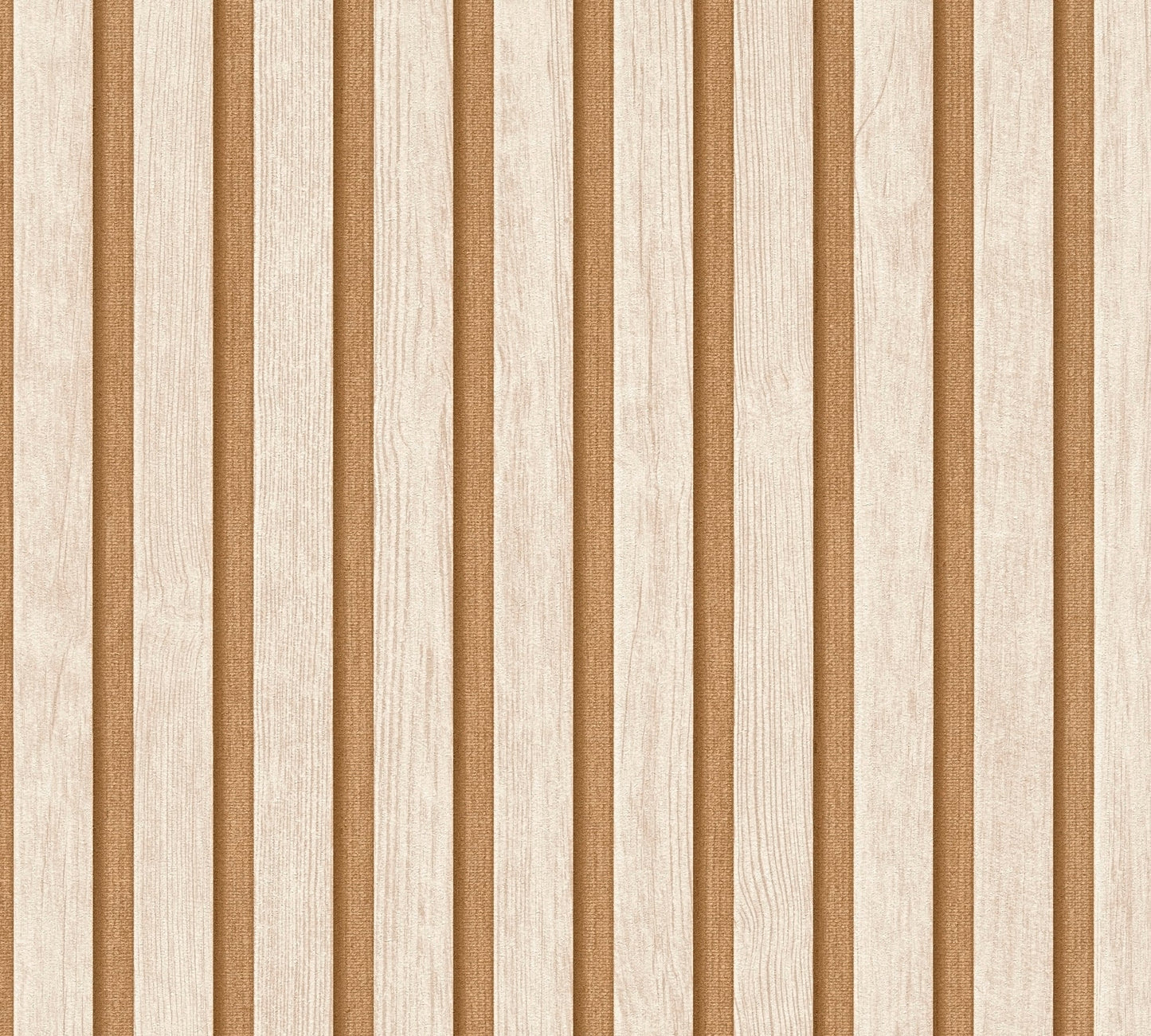 Mustertapete Holzlamellen Hellbraun - 10,05 m x 0,53 m