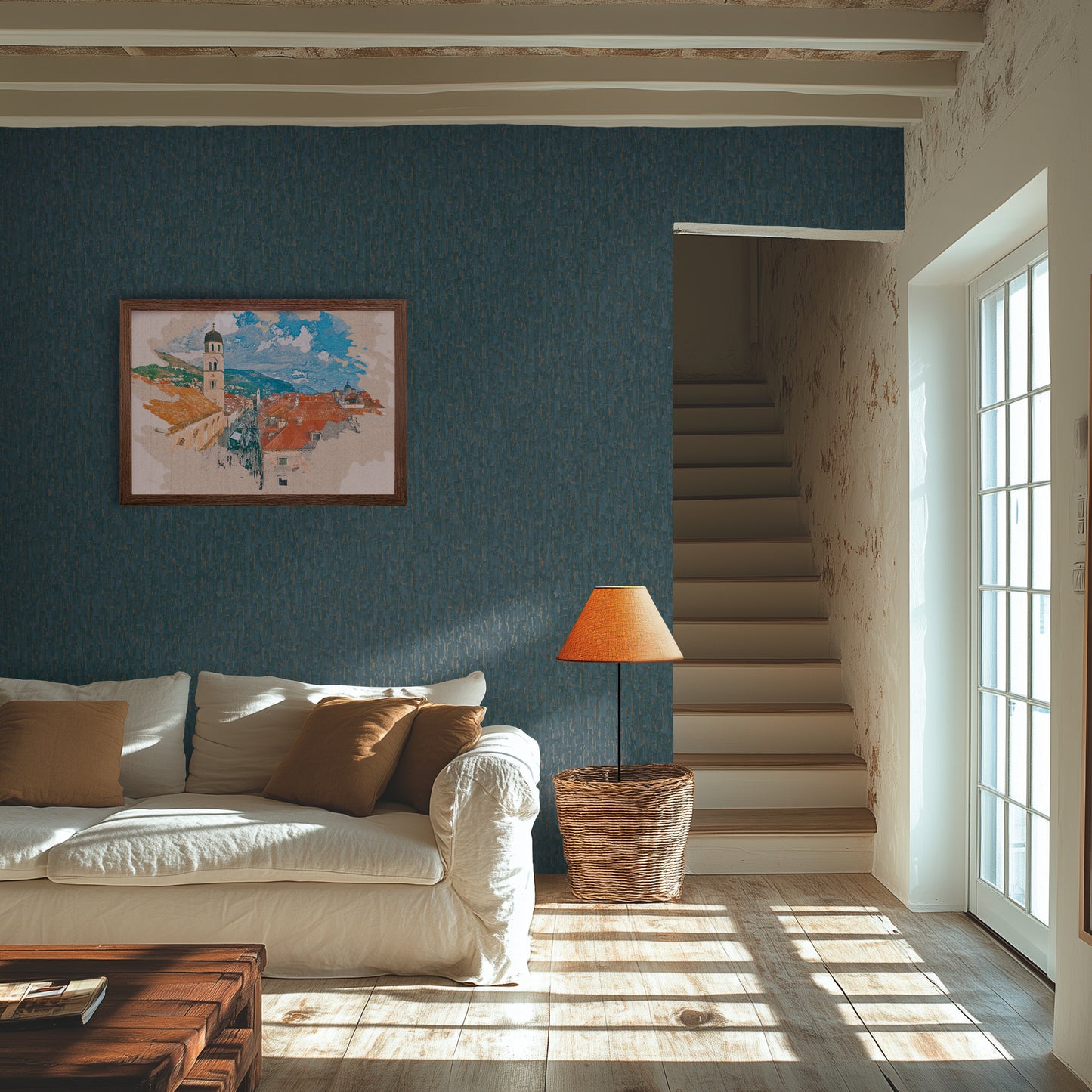 Livingwalls Metropolitan Stories Hot Spots Ema - Dubrovnik Oberfläche Blau Gold - 10,05 m x 0,53 m