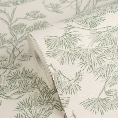 Livingwalls Vibes & Styles Lin - Zen Branches Bäume Grün - 10,05 m x 0,53 m