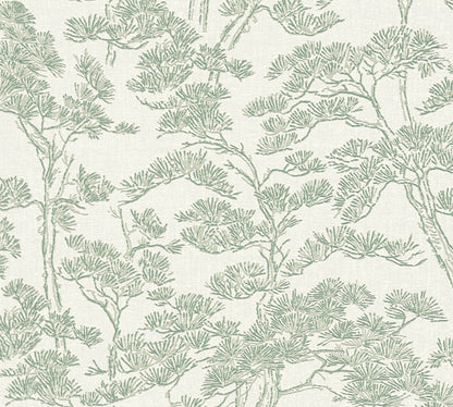 Livingwalls Vibes & Styles Lin - Zen Branches Bäume Grün - 10,05 m x 0,53 m