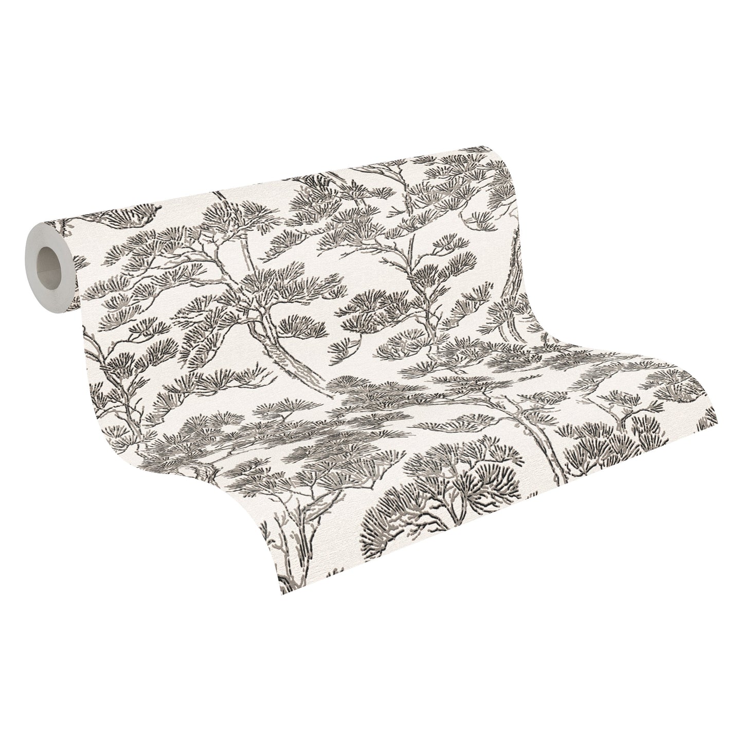 Mustertapete Pinienwald Graubeige - 10,05 m x 0,53 m