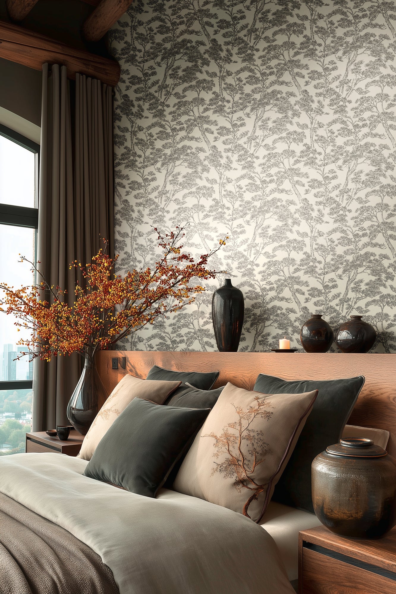 Livingwalls Vibes & Styles Lin - Zen Branches Bäume Weiß - 10,05 m x 0,53 m