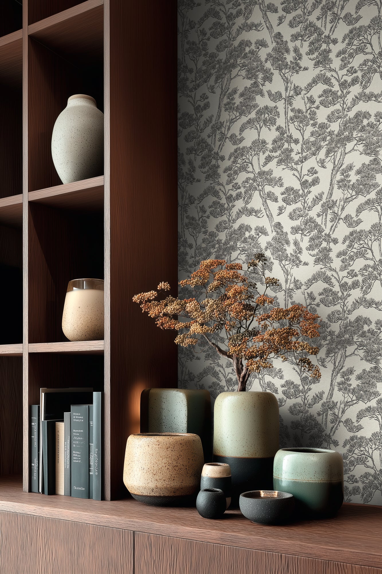 Livingwalls Vibes & Styles Lin - Zen Branches Bäume Weiß - 10,05 m x 0,53 m