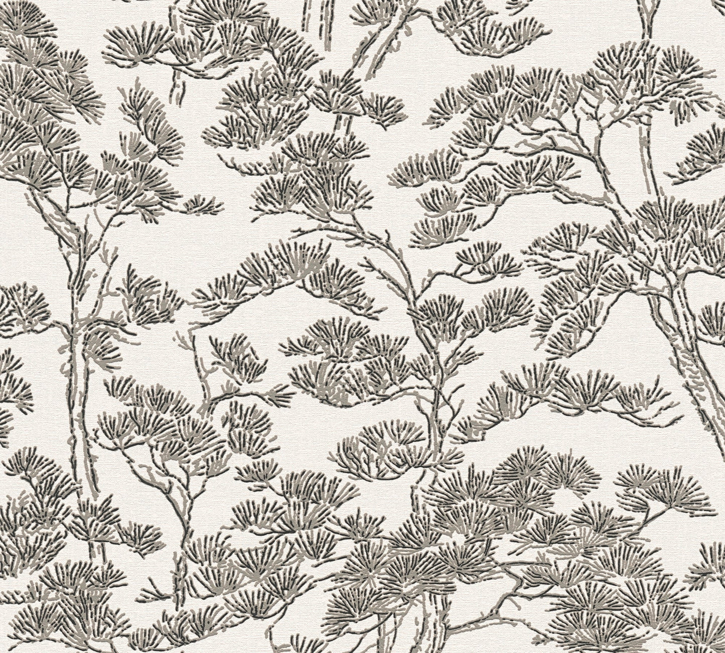 Mustertapete Pinienwald Graubeige - 10,05 m x 0,53 m