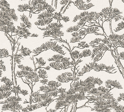 Livingwalls Vibes & Styles Lin - Zen Branches Bäume Weiß - 10,05 m x 0,53 m
