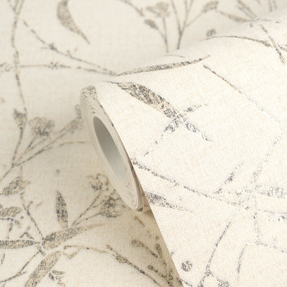 Livingwalls Vibes & Styles Fee - Wild Free Wildblumen Creme Beige - 10,05 m x 0,53 m