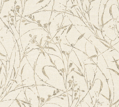 Mustertapete Wildblumen Cremebeige - 10,05 m x 0,53 m