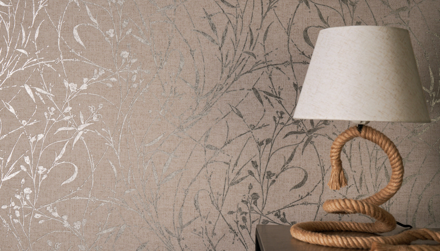 Livingwalls Vibes & Styles Fee - Wild Free Wildblumen Braun - 10,05 m x 0,53 m
