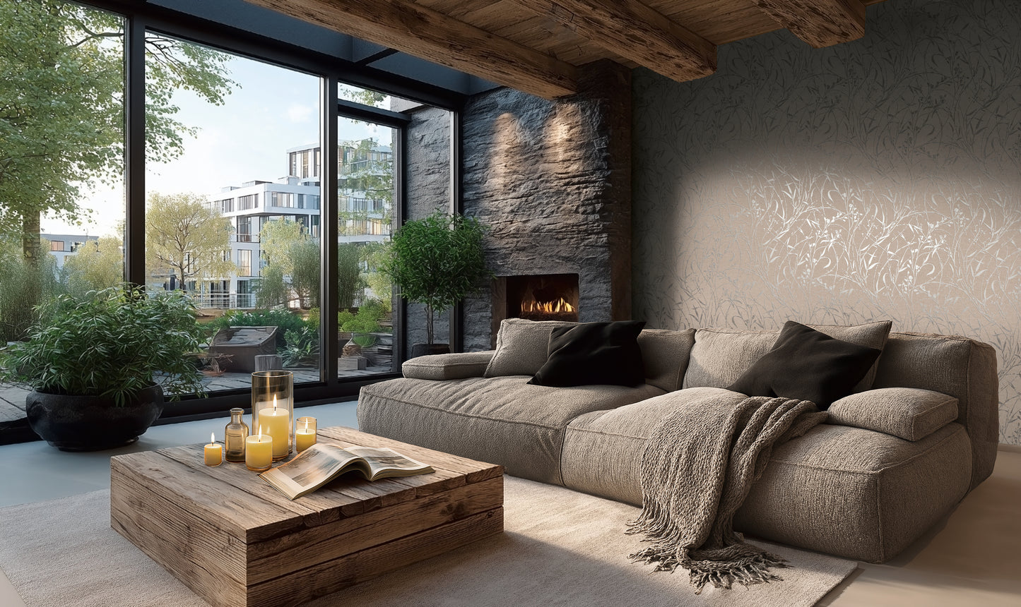 Livingwalls Vibes & Styles Fee - Wild Free Wildblumen Braun - 10,05 m x 0,53 m