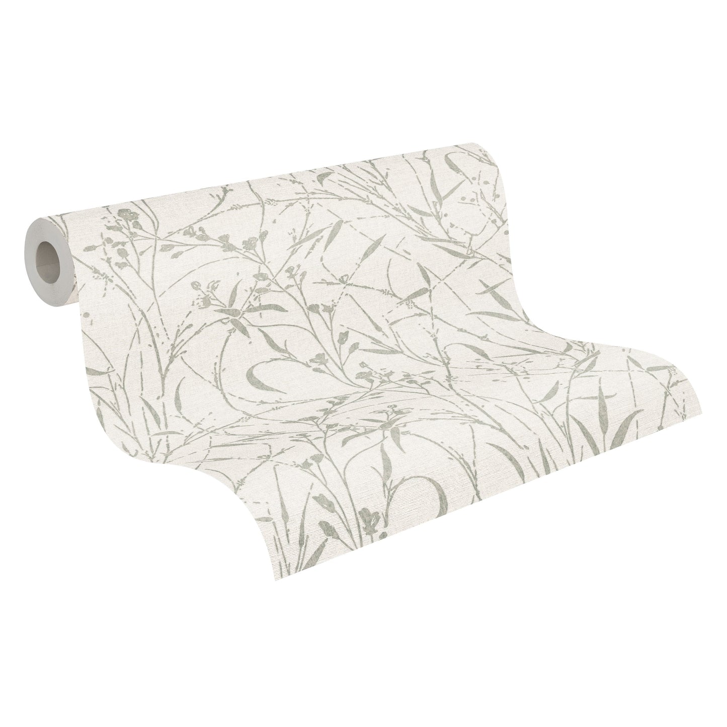 Mustertapete Wildblumen Lichtgrau - 10,05 m x 0,53 m