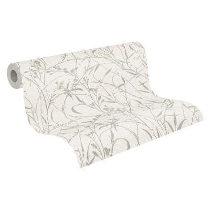 Mustertapete Wildblumen Lichtgrau - 10,05 m x 0,53 m