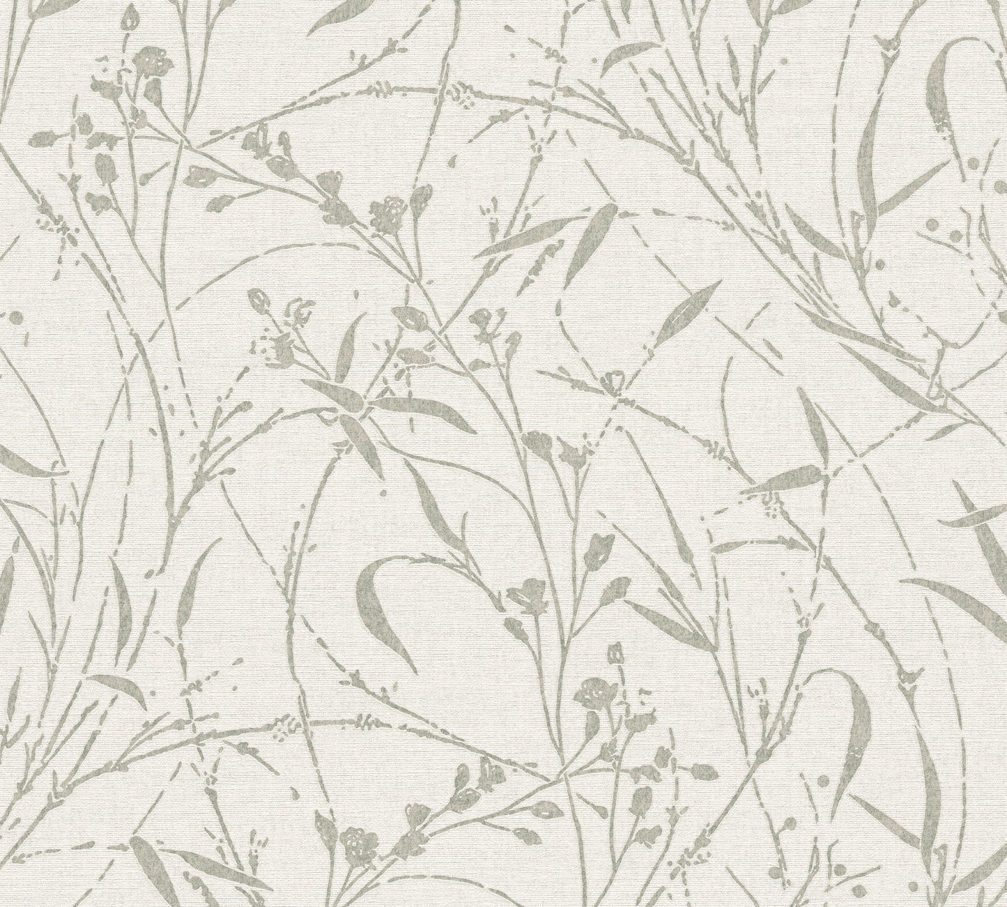Mustertapete Wildblumen Lichtgrau - 10,05 m x 0,53 m