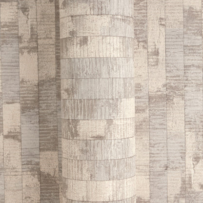 Mustertapete Holzpaneele Naturbeige - 10,05 m x 0,53 m