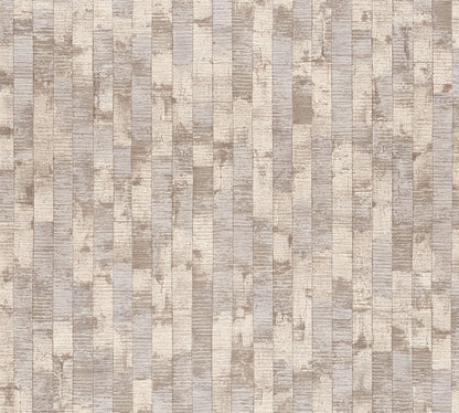 Mustertapete Holzpaneele Naturbeige - 10,05 m x 0,53 m