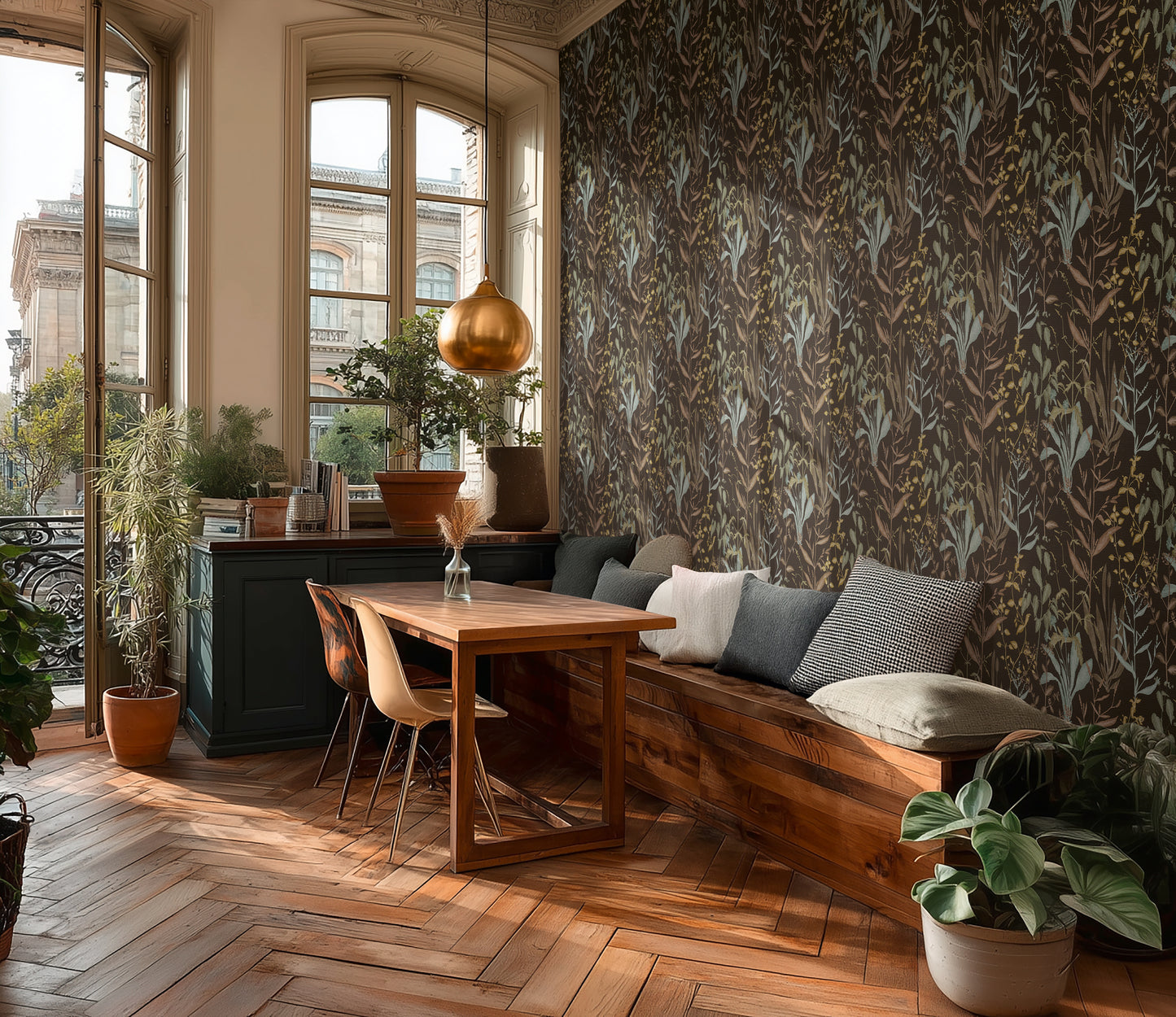 Livingwalls Vibes & Styles Elodie - Maison Botanique Blätter Schwarz - 10,05 m x 0,53 m