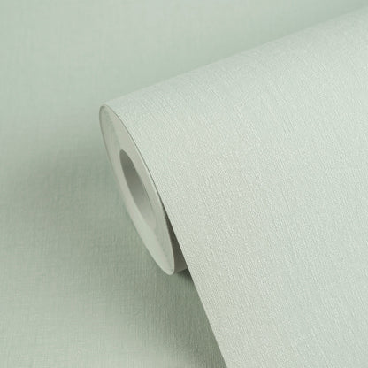 Mustertapete Leinenoptik Salbeigrün - 10,05 m x 0,53 m