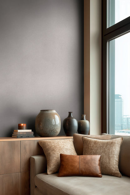 Livingwalls Vibes & Styles Vliestapete Strukturtapete Mittelgrau - 10,05 m x 0,53 m