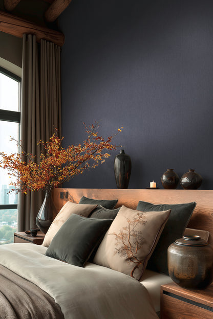 Livingwalls Vibes & Styles  Strukturtapete Blau Dunkelblau - 10,05 m x 0,53 m
