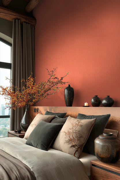 Livingwalls Vibes & Styles  Strukturtapete Rot Orange - 10,05 m x 0,53 m