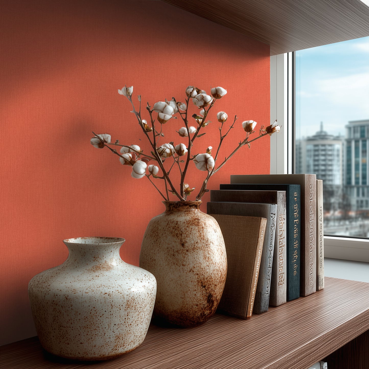 Livingwalls Vibes & Styles  Strukturtapete Rot Orange - 10,05 m x 0,53 m