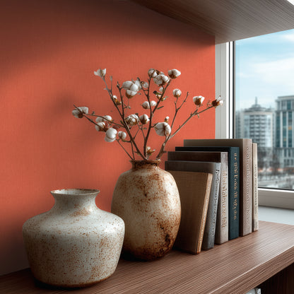 Livingwalls Vibes & Styles  Strukturtapete Rot Orange - 10,05 m x 0,53 m