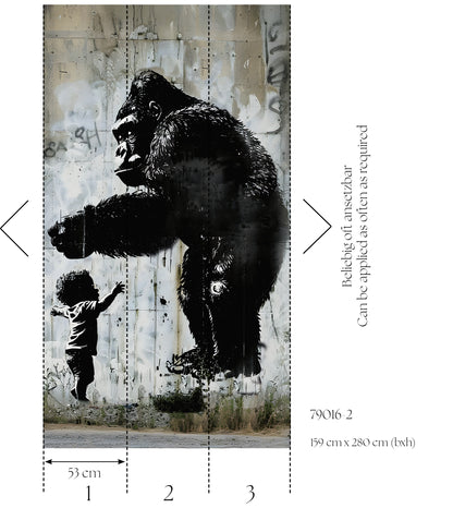 Fototapete Gorilla Kind - 1,59 m x 2,80 m