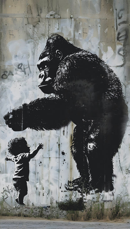 Fototapete Gorilla Kind - 1,59 m x 2,80 m