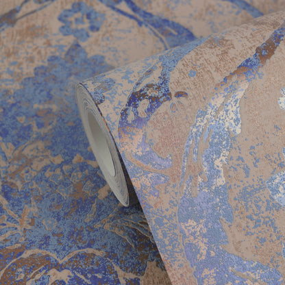 Livingwalls Vibes & Styles Davide - Maison Du Temps Ornament Blau - 10,05 m x 0,53 m