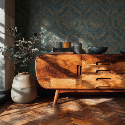 Livingwalls Vibes & Styles Davide - Maison Du Temps Ornament Grün - 10,05 m x 0,53 m
