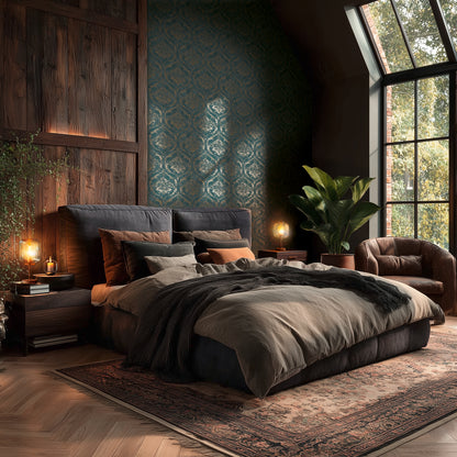 Livingwalls Vibes & Styles Davide - Maison Du Temps Ornament Grün - 10,05 m x 0,53 m