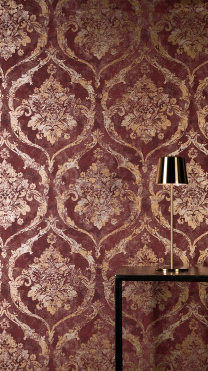 Livingwalls Vibes & Styles Davide - Maison Du Temps Ornament Rot - 10,05 m x 0,53 m