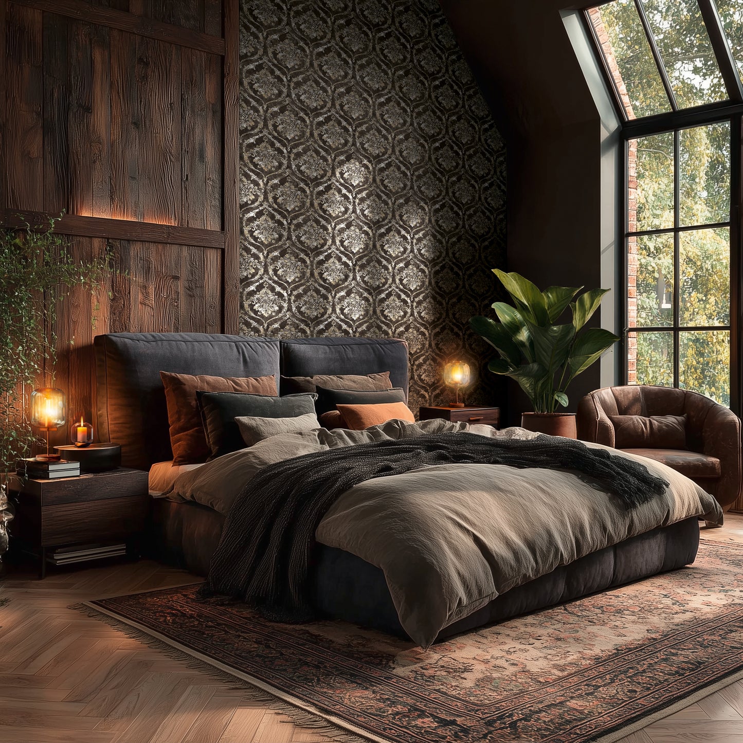 Livingwalls Vibes & Styles Davide - Maison Du Temps Ornament Schwarz - 10,05 m x 0,53 m