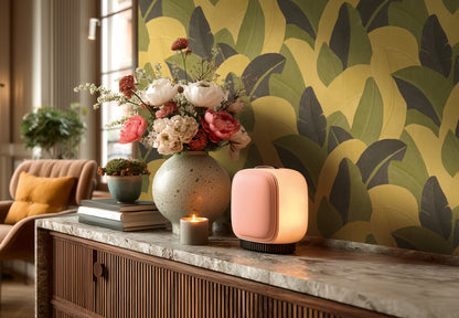 Livingwalls Vibes & Styles Isabelle - Golden Canopy Palmenblätter Gelb - 10,05 m x 0,53 m
