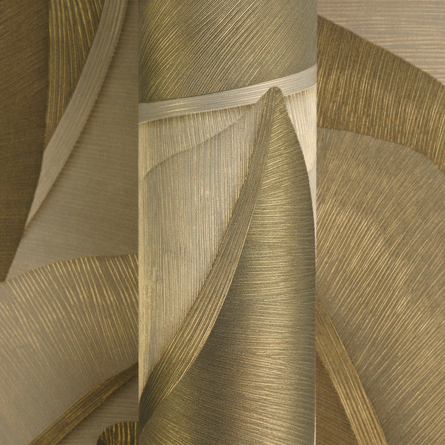 Mustertapete Bananenblätter Bronze-Grau - 10,05 m x 0,53 m