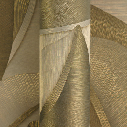Livingwalls Vibes & Styles Isabelle - Golden Canopy Palmenblätter Beige Gold - 10,05 m x 0,53 m