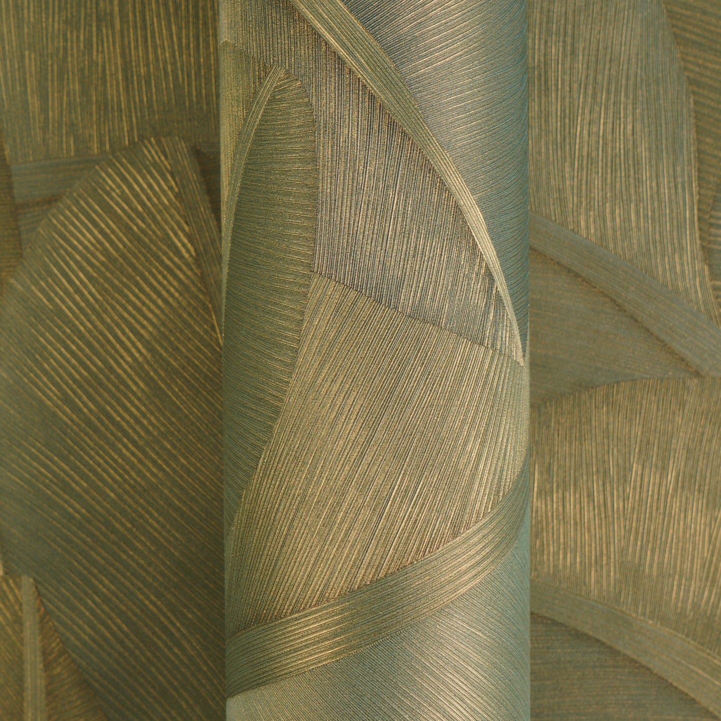 Livingwalls Vibes & Styles Isabelle - Golden Canopy Palmenblätter Grün - 10,05 m x 0,53 m
