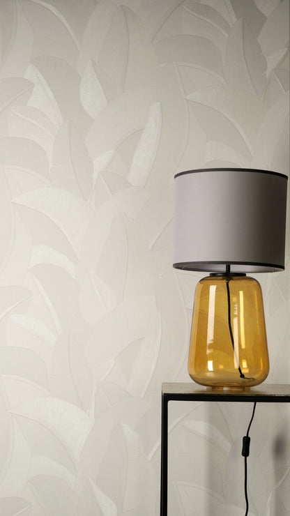 Livingwalls Vibes & Styles Isabelle - Golden Canopy Palmenblätter Weiß - 10,05 m x 0,53 m