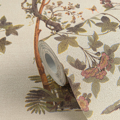 Mustertapete Flora & Fauna Beige-Bunt - 10,05 m x 0,53 m