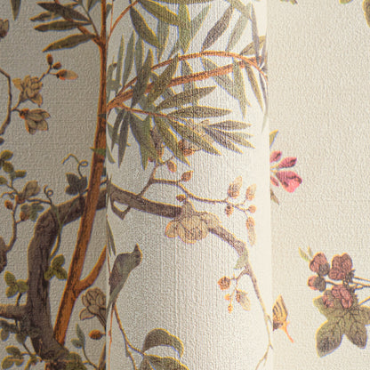 Mustertapete Flora & Fauna Beige-Bunt - 10,05 m x 0,53 m