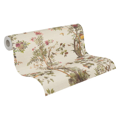 Mustertapete Flora & Fauna Beige-Bunt - 10,05 m x 0,53 m