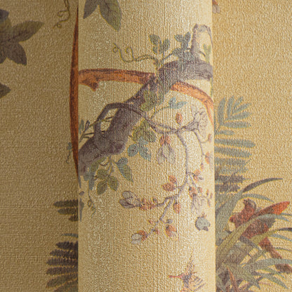 Mustertapete Flora & Fauna Ocker-Bunt - 10,05 m x 0,53 m